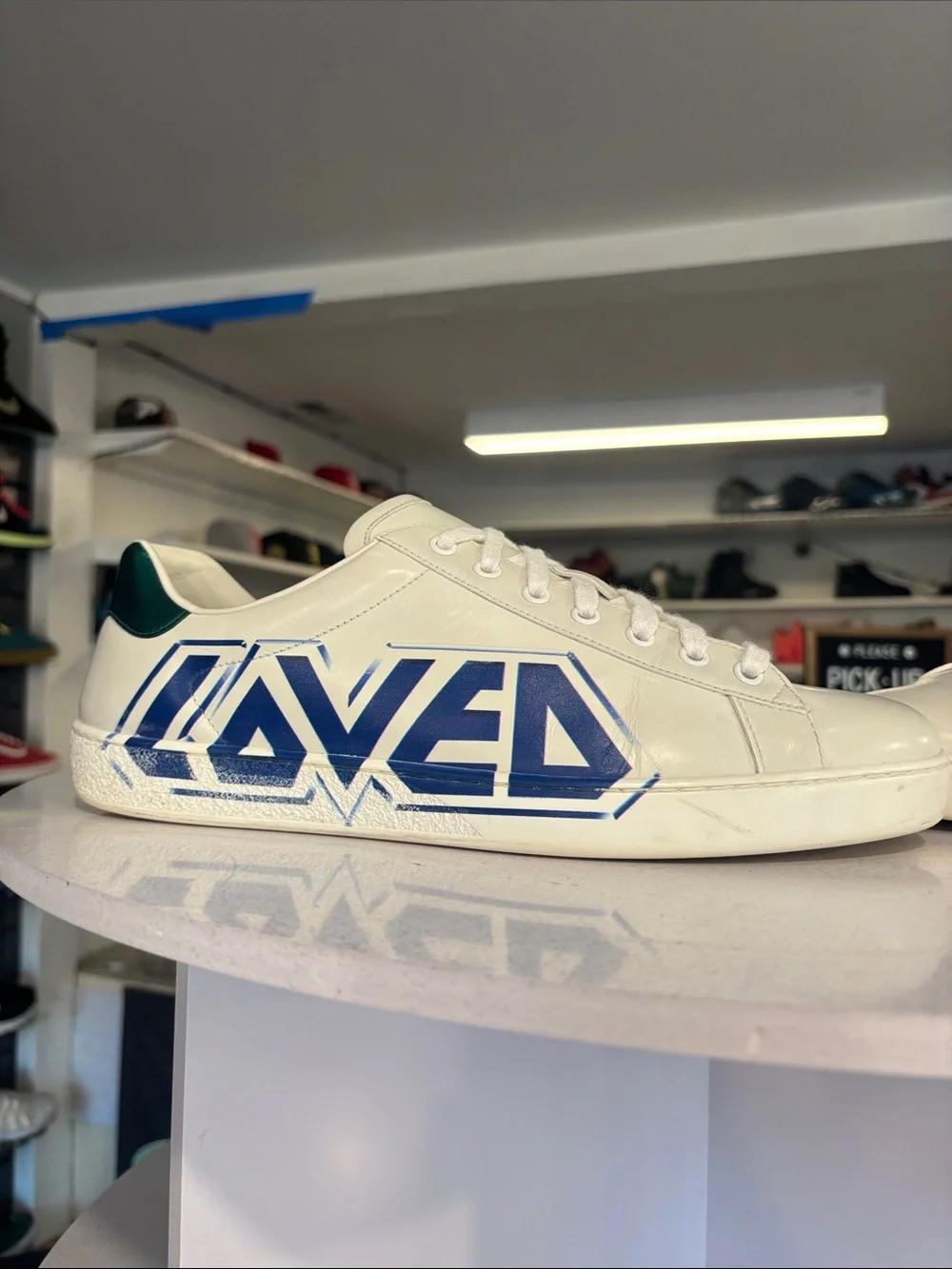 Gucci ace loved white leather mens size 10